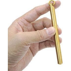 قلم نحاسي صغير - جيب صغير مصنوع يدويًا من النحاس الصلب بتصميم كلاسيكي وقلم سلسلة مفاتيح مع كتابة سلسة، يتضمن عبوتين احتياطيتين وحقيبة هدايا in Kuwait