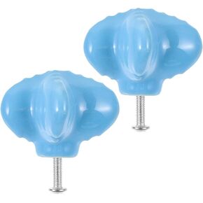 Luxshiny Cartoon Ceramic Cabinet Knobs and Drawer Pull Handles, Blue Sea Creature and Shell Design, Room Wardrobe and Desk Hardware, Decorative Furniture Pulls for Bedrooms in Kuwait