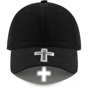 الغسق يطير قبعة بيسبول القبعات المسيحية يسوع الصليب الظل الإسقاط الانظار لينة تاج قابل للتعديل للجنسين قبعة سوداء in Kuwait