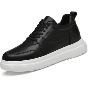 Men's Invisible Height Increasing Leather Sneakers Classic Lace Up 3.9 Inches Taller Fashion Elevator Shoes Breathable Casual Shoes in Kuwait