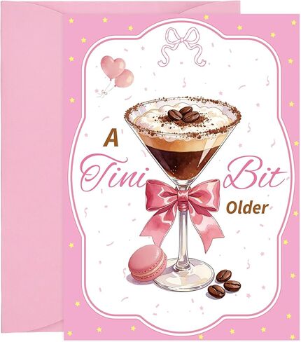 Espresso Martini 40th Birthday Card - Funny Coffee & Cocktail Birthday Gifts for Women Greeting Card for Friend Sister Daughter Wife Girlfriend in Kuwait