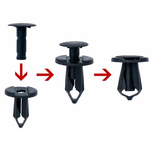 Xprite Grille Fastener البلاستيك المسامير دفع دبوس التجنيب متوافق مع 2007-2018 Jeep Wrangler JK JKU، مشابك تثبيت الشواية المصنوعة من النايلون الأسود عالي الجودة - 20 قطعة in Saudi Arabia