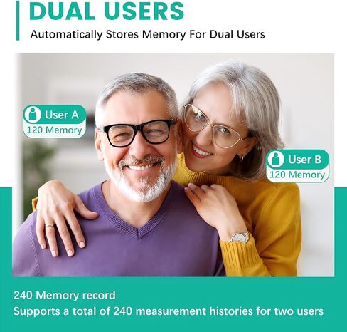 جهاز مراقبة ضغط الدم للذراع العلوي للاستخدام المنزلي، جهاز BP مع ذاكرة قراءة 2 × 120، سوار ذراع قابل للتعديل، شاشة كبيرة 8.7 بوصة - 15.7 بوصة مع حقيبة تخزين إضاءة خلفية LED in Kuwait