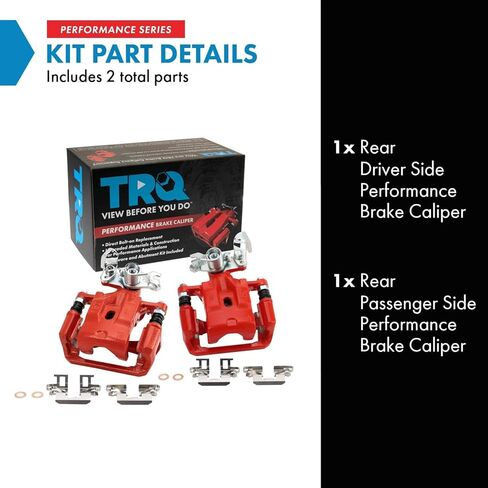 TRQ Performance Rear Driver and Passenger Side Brake Caliper Set Caliper Brackets Compatible with 06-12 Ford Fusion 07-12 Lincoln MKZ 06 Lincoln Zephyr 06-13 Mazda 6 06-11 Mercury Milan in Saudi Arabia