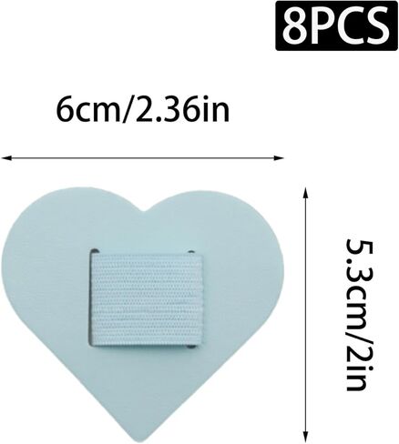 8 Pack Heart Pen Loop Holder Set for Notebook, Tablet, Bible, 8 Colors Self Adhesive Leather Pen Holders with Elastic Loop in Saudi Arabia
