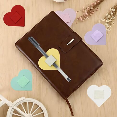8 Pack Heart Pen Loop Holder Set for Notebook, Tablet, Bible, 8 Colors Self Adhesive Leather Pen Holders with Elastic Loop in Saudi Arabia