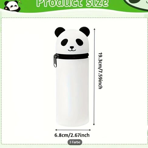 Cute Pencil Case Panda Gifts Cute Pencil Pouch Bag School Supplies, Pen Holder for Desk Organizer, pencil Holder for Classroom Silicone Pen Case Gifts for Women Men White in Saudi Arabia