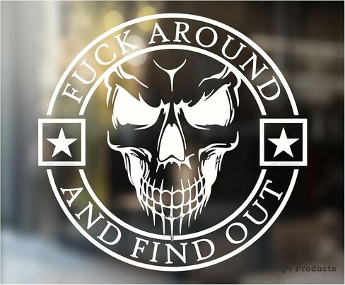 ملصق جمجمة FAFO - ملصق لاصق أبيض اللون لنافذة سيارتك أو شاحنتك in Kuwait