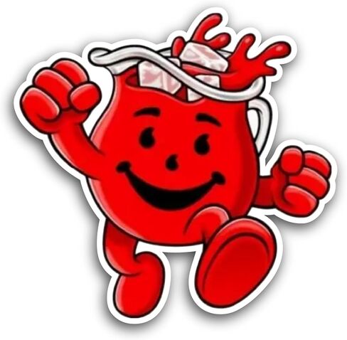 2 (Pieces) 3" and 5" K00l-Aid Man Sticker, Waterproof Vinyl Decals for Many Purpose Like Cars, Trucks, Laptops, Phones, Windows and More in Kuwait