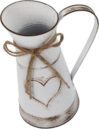 Vintage Style Vase Pot Desktop Ornament Rustic Farmhouse Galvanized Bucket Decor with Handle in Saudi Arabia