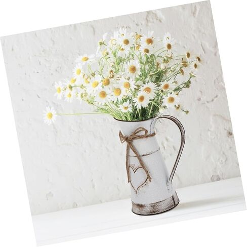 Vintage Style Vase Pot Desktop Ornament Rustic Farmhouse Galvanized Bucket Decor with Handle in Saudi Arabia