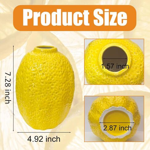 مزهرية على شكل ليمون، مزهرية زهرة الليمون السيراميكية، وعاء نبات على شكل فاكهة، حاوية زهرة الفاكهة لطاولة القهوة، المكتب، الحديقة، الشرفة in Kuwait