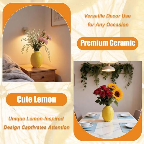 مزهرية على شكل ليمون، مزهرية زهرة الليمون السيراميكية، وعاء نبات على شكل فاكهة، حاوية زهرة الفاكهة لطاولة القهوة، المكتب، الحديقة، الشرفة in Kuwait