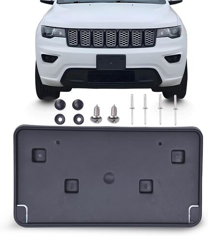 License Plate Tag Brackets Frame Holder Front Fit Jeep Grand Cherokee 2014 2015 2016 Replacement for 68144511AD 68144511AB, 68144511AC, (May not Fully fit Your Model. See Pic 2 for Details) in Kuwait