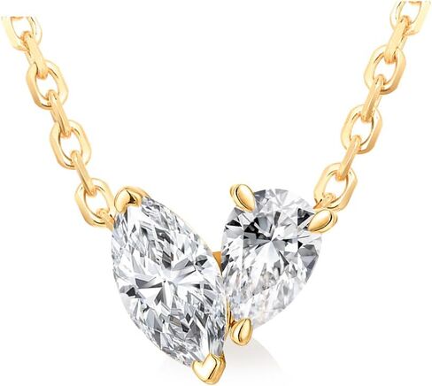 Moissanite Sparkly Dainty Pendant Necklace for Women, Eye/Toi Et Moi Design, Solid 925 Sterling Silver, 16"/18"/20" Adjustable, Anniversary Birthday Christmas Mothers Day Jewelry Gifts for Mom Wife in Saudi Arabia