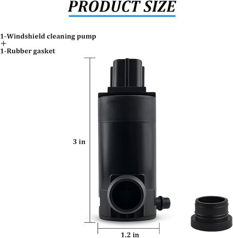 Car Windshield Washer Pump, OEM#89017059 173686 Vehicle Fluid Pump with Grommet, Auto Windshield Pressure Washer Wiper Replacement Accessories, Compatible with F-350 E-150 E-250 in Kuwait