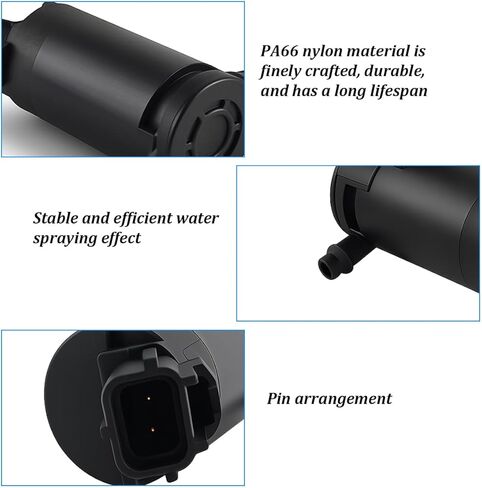 Car Windshield Washer Pump, OEM#89017059 173686 Vehicle Fluid Pump with Grommet, Auto Windshield Pressure Washer Wiper Replacement Accessories, Compatible with F-350 E-150 E-250 in Kuwait