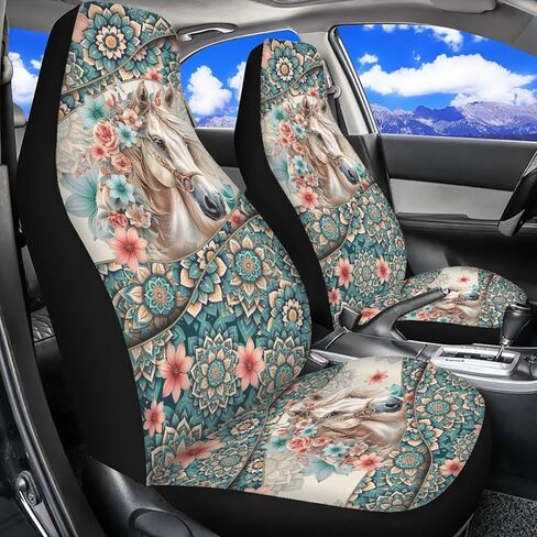 Dreaweet Navajo Seat Covers for Cars 2 Piece Southwestern Native American Tribal Geometric Turquoise Car Front Seat Cover Washable Universal Fit for Most Vehicle SUV Trucks in Saudi Arabia