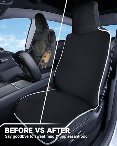 غطاء مقعد سيارة من النيوبرين المقاوم للماء مع أحزمة مقاعد ممتدة ومنصات صندوقية لمسند الذراع، واقي مقعد عالمي مقاوم للتعرق وغير قابل للانزلاق لمرحلة ما بعد صالة الألعاب الرياضية والجري والتقاطع واليوجا وحماية الحيوانات الأليفة (أسود، عبوة واحدة) in Kuwait