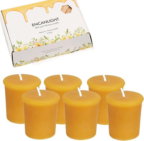 شموع شمع النحل 12 قطعة، شموع شمع النحل الطبيعية النقية المصنوعة يدويًا - بدون دخان وبدون قطرات وغير معطرة، تدوم 10 ساعات لكل منها لحفلة ديكور المنزل in Kuwait