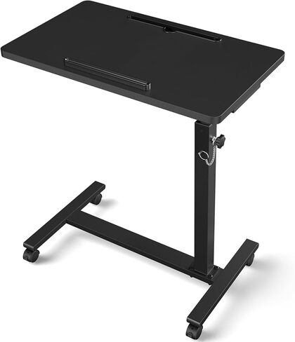 Adjustable Overbed Bedside Table, Hospital Bed Table with Wheels, Rolling Desk, Mobile Desk, Rolling Laptop Stand, Computer Cart, Portable Desk on Wheels, Small Standing Desk or Bed Table Tray in Kuwait