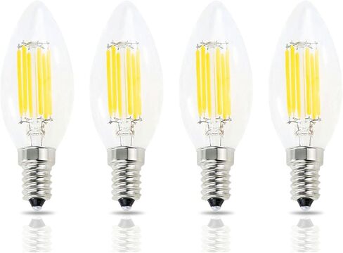 E14 European Base LED Filament Edison Bulb, 2W Warm White 2700K, No-Dimmable (4-Pack) in Saudi Arabia