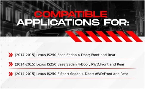 R1 Concepts Front and Rear Brake Kit For 2014-2015 Lexus IS250| Drilled Slotted Brake Rotors| Ceramic Brake Pads and Rotors Kit| Hardware included in Saudi Arabia
