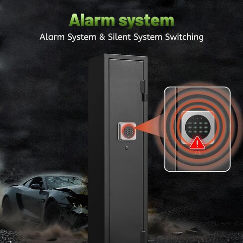 2-4 Gun Safe, Gun Safe for Rifles and Pistols, Shotgun Rifle Safe,No Assembly Gun Cabinet for Shotguns, Quick Access Rifle Safe, Gun Locker with Dual Alarm & Mute Mode Switching in Saudi Arabia