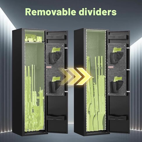 2-4 Gun Safe, Gun Safe for Rifles and Pistols, Shotgun Rifle Safe,No Assembly Gun Cabinet for Shotguns, Quick Access Rifle Safe, Gun Locker with Dual Alarm & Mute Mode Switching in Saudi Arabia