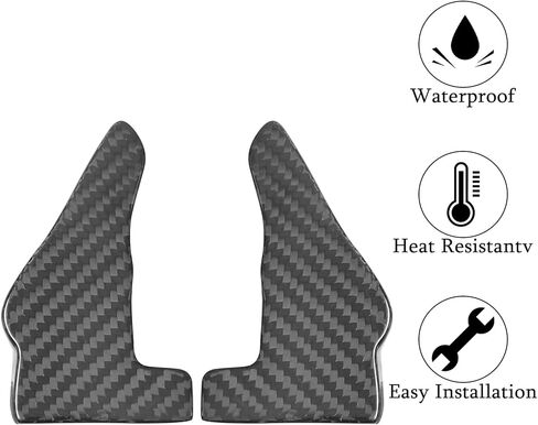 Compatible with Dodge Challenger Charger SRT 2015-2024 Durango SRT 2014-2024 Real Carbon Fiber Steering Wheel Shift Paddle Extended Cover Trims Accessories (Black 2PCS) in Saudi Arabia