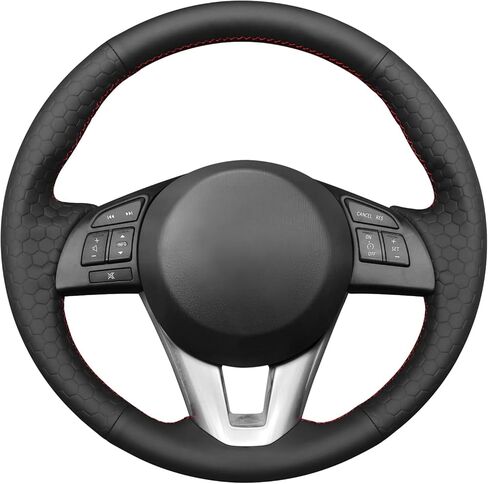 MEWANT Steering Wheel Cover Compatible with Mazda 3 Mazda 6 Mazda 2 CX-3 CX-5 2013-2016 for Scion iA 2016 for Yaris iA (US) 2017-2018 Steering Wheel Wrap in Saudi Arabia