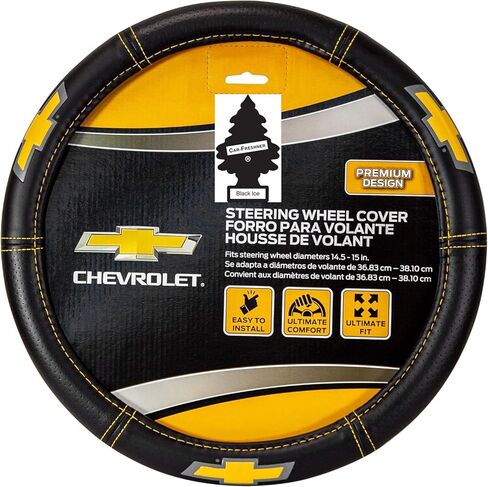 Deluxe High Contrast Stitching Premium Steering Wheel Cover Compatible with Chevrolet for Cars, Trucks & SUV Bundle in Kuwait