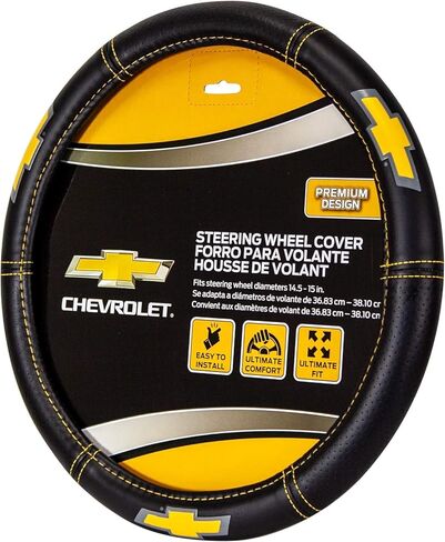 Deluxe High Contrast Stitching Premium Steering Wheel Cover Compatible with Chevrolet for Cars, Trucks & SUV Bundle in Kuwait