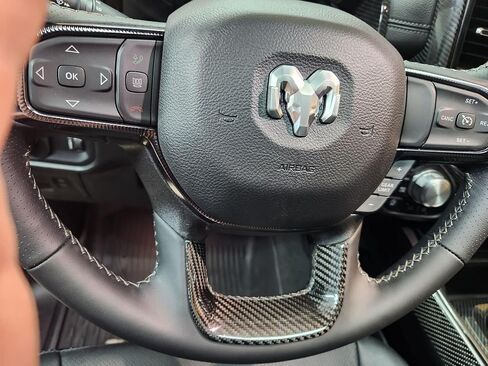 Carbon Fiber Steering Wheel U Bezel Cover for Dodge RAM 1500 TRX Rebel Off-Road 2019 2020 2021 2022 2023,Genuine Carbon Steering Wheel Trim in Kuwait