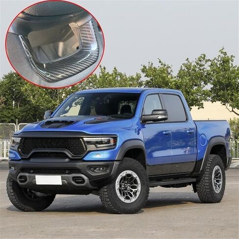 Carbon Fiber Steering Wheel U Bezel Cover for Dodge RAM 1500 TRX Rebel Off-Road 2019 2020 2021 2022 2023,Genuine Carbon Steering Wheel Trim in Kuwait