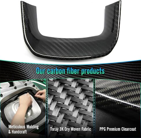 Carbon Fiber Steering Wheel U Bezel Cover for Dodge RAM 1500 TRX Rebel Off-Road 2019 2020 2021 2022 2023,Genuine Carbon Steering Wheel Trim in Kuwait