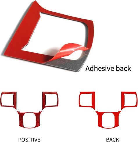Ramuel Compatible with 3Pcs Steering Wheel Decorative Carbon Fiber Interior Stickers Accessories for Ram Trucks 2011-2017 (Red) in Saudi Arabia