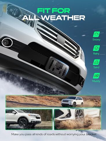 YHTAUTO Front License Plate Frame w/o Screws Compatible with Acura RDX 2013-2015, Plastic Black Bumper License Plate Bracket, No Drill Licence Plate Holder in Saudi Arabia