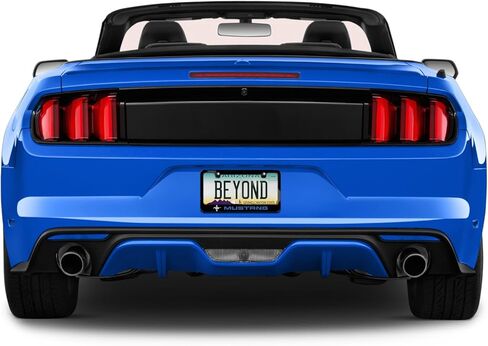 iPick Image for Ford Mustang in Blue UV-LED Printed American-Made Black Metal License Plate Frame in Saudi Arabia