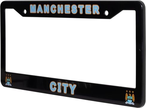 License Plate Frame Cover for Manchester City Fans – Black – 12.25" x 6.25" - Ideal Gift for Sports Fans & Supporters – Slim Design in Kuwait