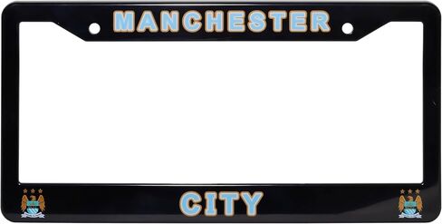 License Plate Frame Cover for Manchester City Fans – Black – 12.25" x 6.25" - Ideal Gift for Sports Fans & Supporters – Slim Design in Kuwait