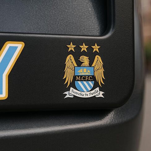 License Plate Frame Cover for Manchester City Fans – Black – 12.25" x 6.25" - Ideal Gift for Sports Fans & Supporters – Slim Design in Kuwait