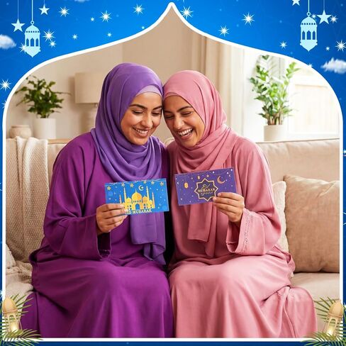 Yexiya 48 Pcs Gift Envelopes Happy Eid Colorful Gift Card Holders for Kids Eid Mubarak Envelopes for Money Cash Ramadan Holiday Celebration, 4 Style (Classic) in Saudi Arabia