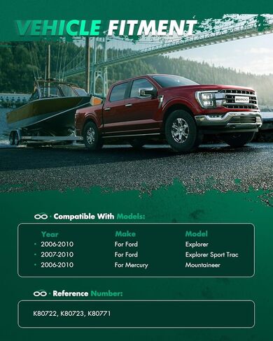 طقم تعليق أمامي 4 قطع من SCITOO لسيارة Ford Explorer 2006-2010 لسيارة Ford Explorer Sport Trac 2007-2010 لسيارة Mercury Mountaineer 2006-2010 (مع أجزاء ذراع التحكم العلوي، وصلة كروية سفلية) in Saudi Arabia