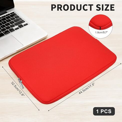 Laptop Case - Polyester Computer Sleeve Carrying Bag Shockproof Laptop Protective Cover for 17" Notebook, Red in Kuwait