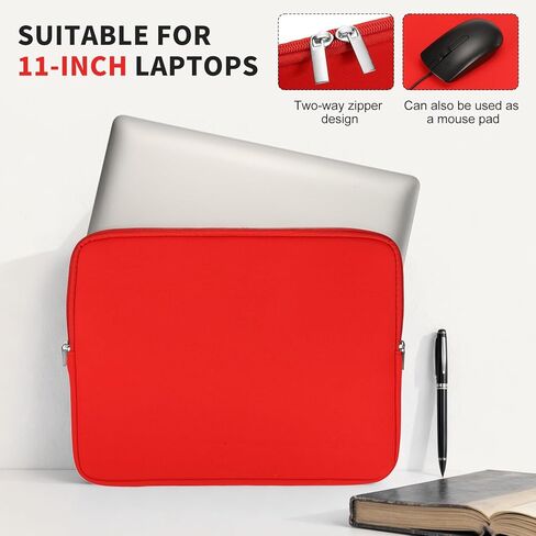 Laptop Case - Polyester Computer Sleeve Carrying Bag Shockproof Laptop Protective Cover for 17" Notebook, Red in Kuwait