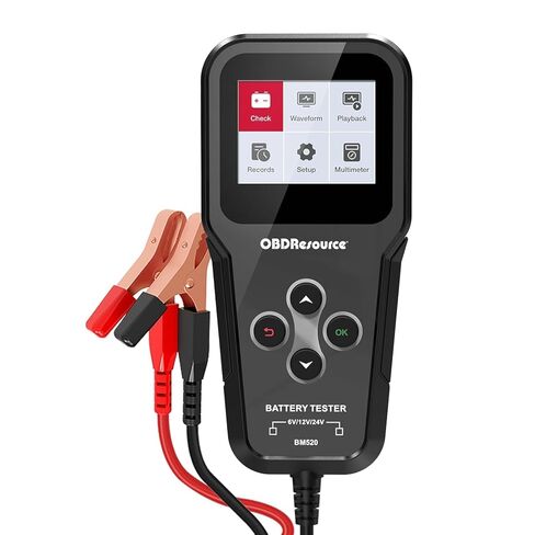 OBDResource 6V 12V 24V Automotive Battery Tester 3in1 Professional Digital Alternator Analyzer 100-2000 CCA Battery Load/Cranking/Charging System Test for Cars Motorcycles Trucks in Kuwait