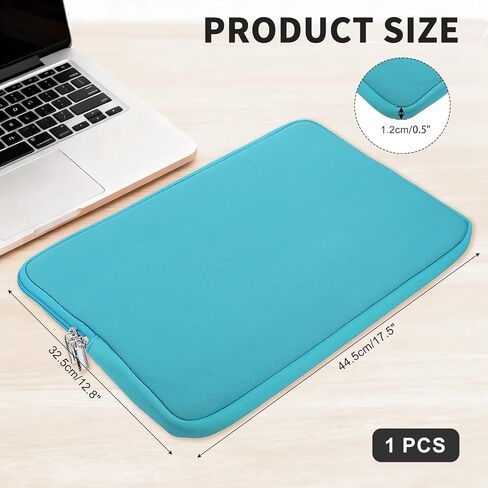 Laptop Case - Polyester Computer Sleeve Carrying Bag Waterproof Laptop Protective Cover for 17" Notebook, Blue in Kuwait