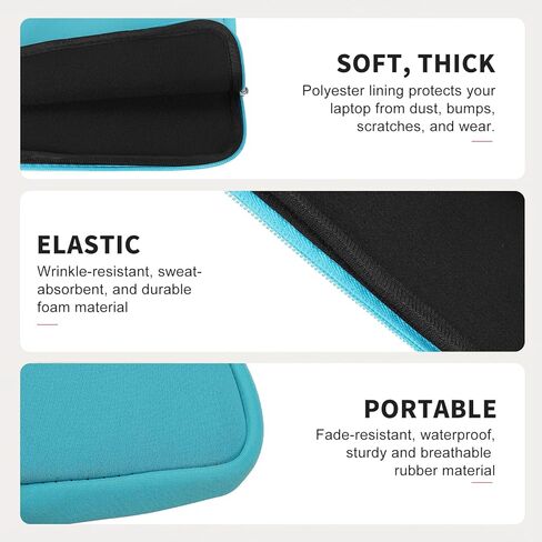Laptop Case - Polyester Computer Sleeve Carrying Bag Waterproof Laptop Protective Cover for 17" Notebook, Blue in Kuwait