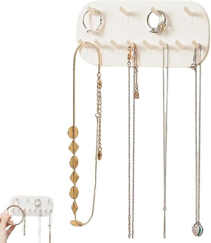3 عبوات من منظم المجوهرات على الحائط، حامل قلادة على شكل خطاف للمجوهرات، منظم حامل المجوهرات، منظم المجوهرات، منظم المجوهرات، حامل قلادة من الأكريليك المعلق in Kuwait